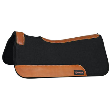 32X32  Hilason Western Contoured Horse Saddle Pad Wool Felt Square Black